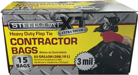 Box of 15, 55-Gallon XT Contractor Bags