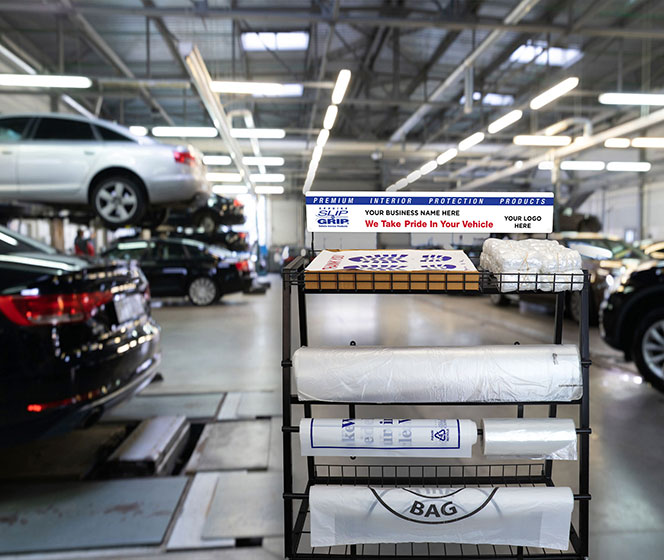 Service Essentails - Rack in motor vehicle workshop